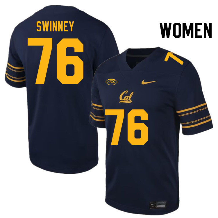 Women #76 Bastian Swinney California Golden Bears ACC Conference College Football Jerseys Stitched S